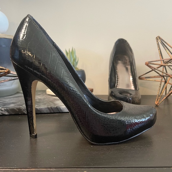 Joey black patent pointed toe stiletto heel 8 - Picture 7 of 11